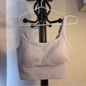 uniqlo purple ribbed top/sports bra